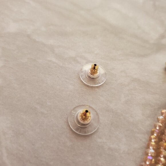 💖 Baublebar Rhinestones Crystals Pave Faceted Beads Beaded Tassel Earrings 💖 - Picture 9 of 10